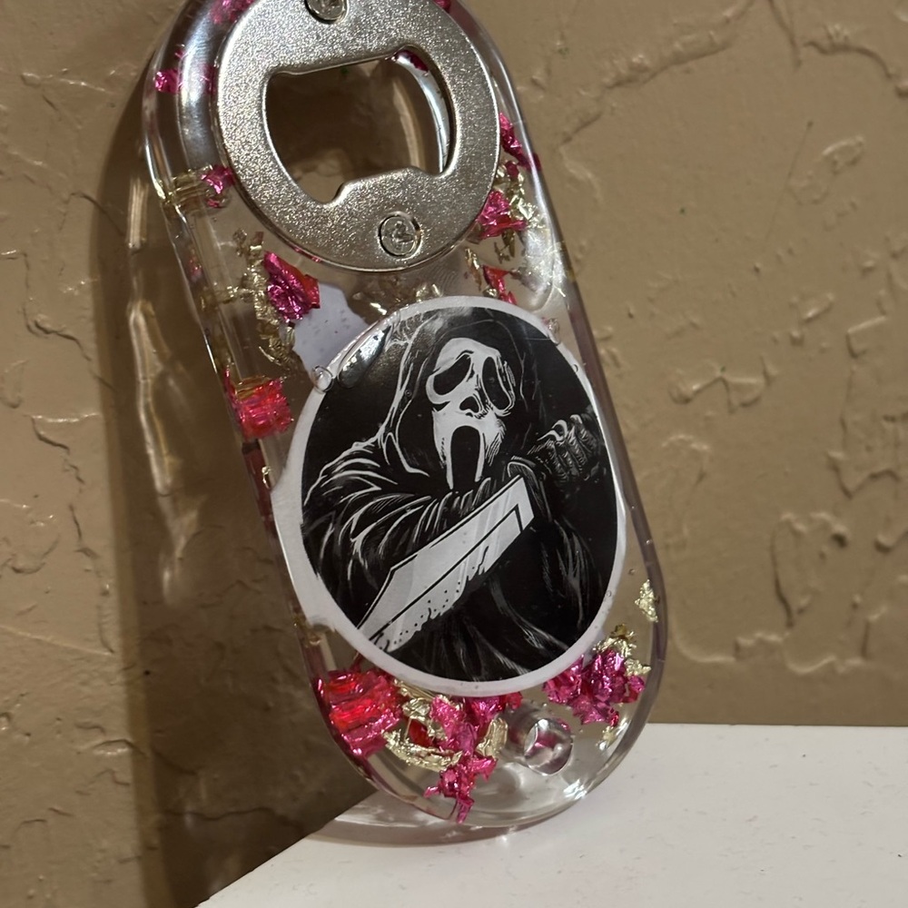 Clear and Pink Bottle Opener